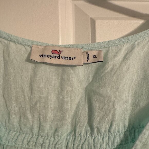 Like New! Vineyard Vines Linen Dip-Dye Ruffle Ombré Swim/Cover-Up Dress - XL - Picture 4 of 5